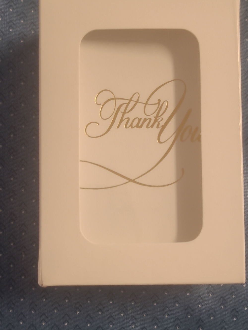 Elegant White Thank You Cards with Gold Script